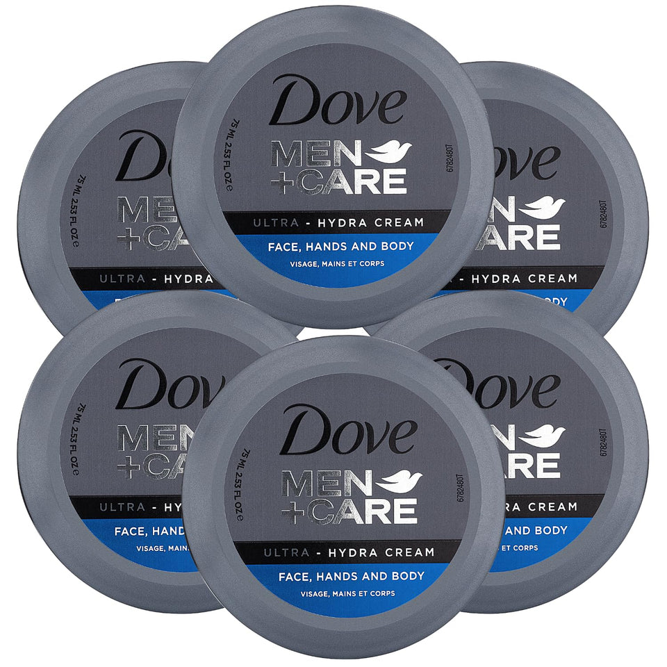 Dove Men+Care front pack showing tube and label for clear identification and trust