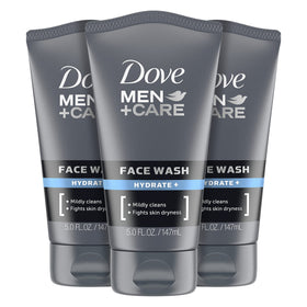 DOVE MEN + CARE front packaging showing hydrate face wash benefits