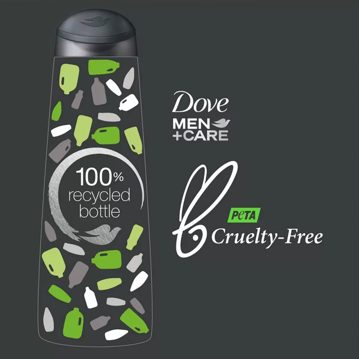 Dove Men+Care bottles on bathroom shelf showing ready‑to‑use grooming convenience