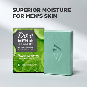 DOVE MEN + CARE lime and avocado oil visual emphasizing refreshing scent