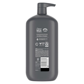 Dove Men+Care pump dispenser close-up demonstrating easy one-handed use