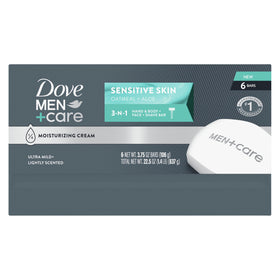DOVE MEN + CARE close-up of bar texture highlighting moisturizing cream for gentle hydration