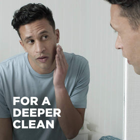 DOVE MEN + CARE detail of scrub texture for exfoliating rough skin