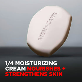 Dove Men+Care bar beside a coin showing 3.75 oz scale for travel convenience