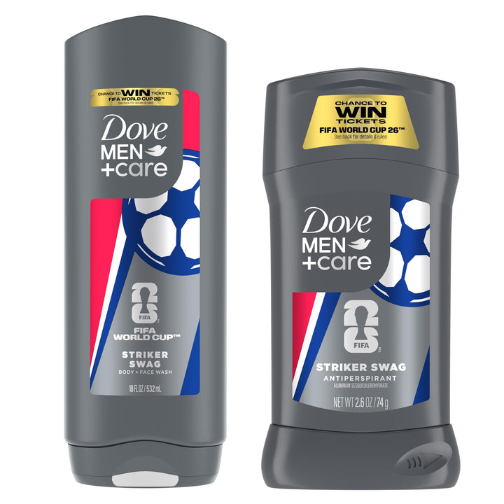 DOVE MEN+CARE front packaging showcasing limited edition FIFA design and collectable appeal
