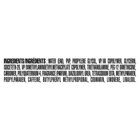 Dove Men+Care label ingredients closeup showing alcohol-free formulation
