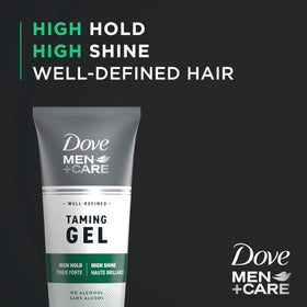 Dove Men+Care gel texture closeup showing smooth, non-greasy finish