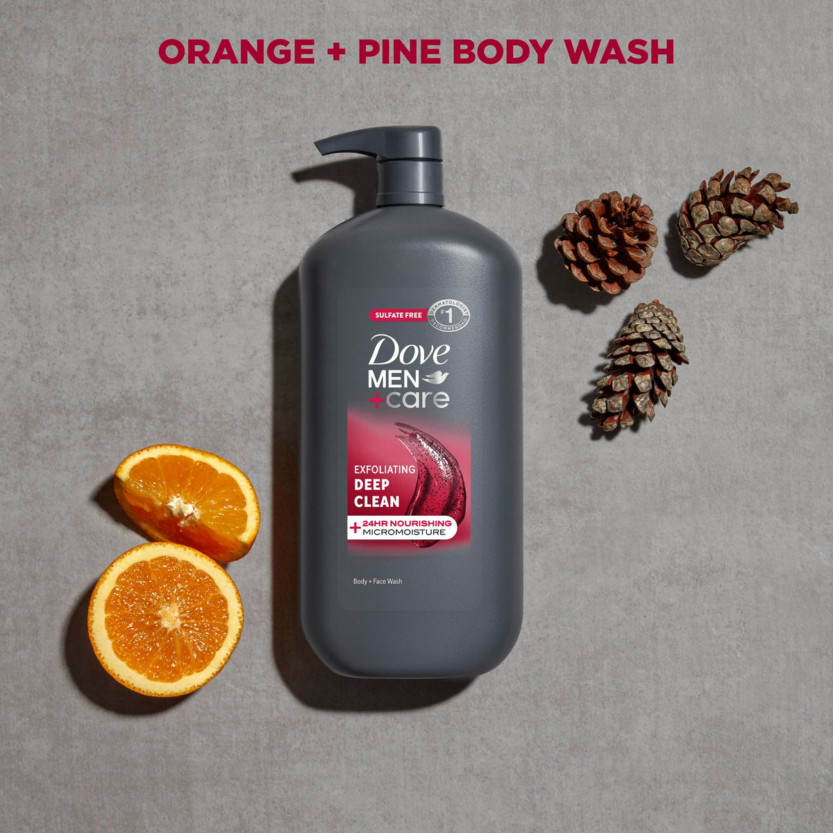 Dove Men+Care creamy lather with fine exfoliating beads showing gentle texture