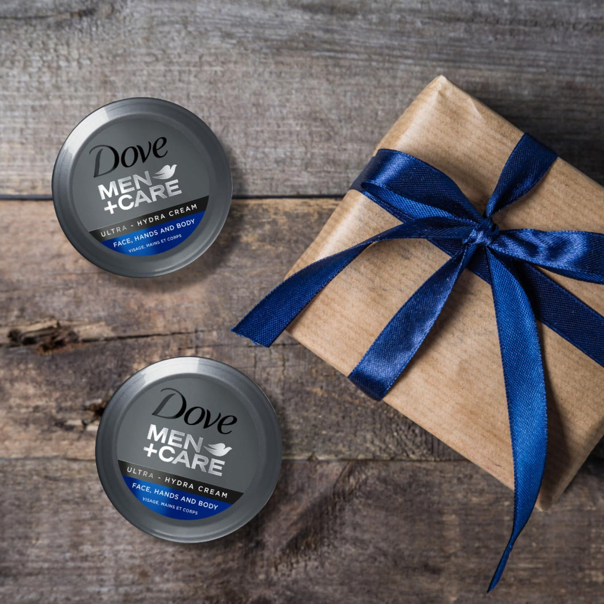 Dove Men+Care jar in gym bag showcasing on-the-go skin care readiness