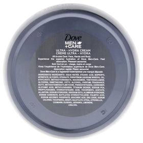 Dove Men+Care Ultra Hydra Cream texture on hand demonstrating fast absorption and hydration benefit