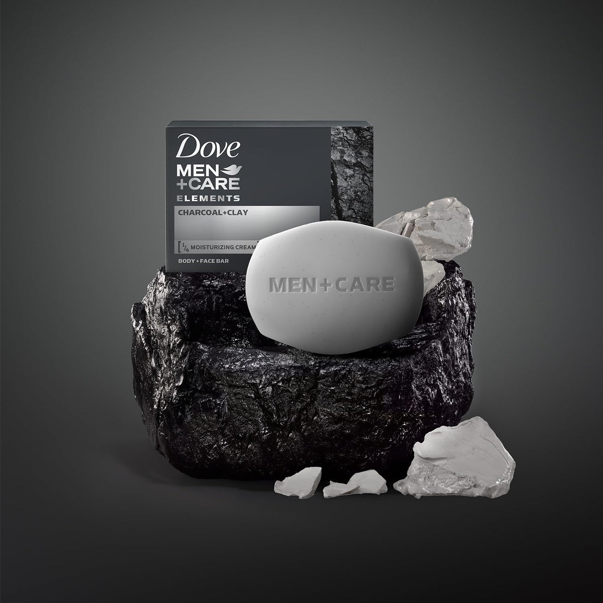 Dove Men+Care lifestyle shower scene showing everyday grooming convenience benefit