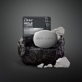 Dove Men+Care lifestyle shower scene showing everyday grooming convenience benefit