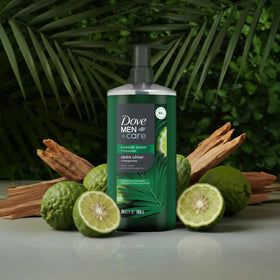 DOVE MEN + CARE creamy texture close-up demonstrating moisturizing lather benefit