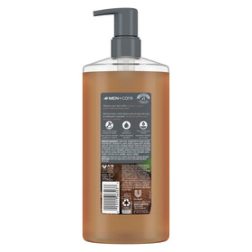Dove Men+Care gel texture close-up highlights moisturizing, sulfate-free formula