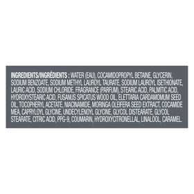 DOVE MEN + CARE ingredient label close-up highlighting sulfate-free benefit