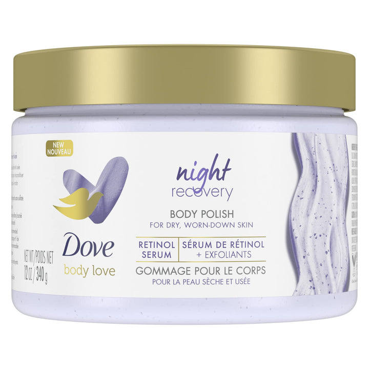 Dove night recovery front jar showing packaging and product name for clear identification