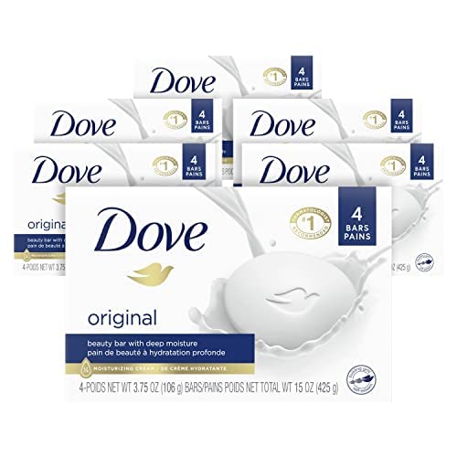 Dove beauty bar front packaging showing brand and moisturizing benefit