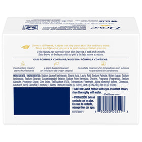 Dove single unwrapped bar close-up highlighting creamy texture for softer skin