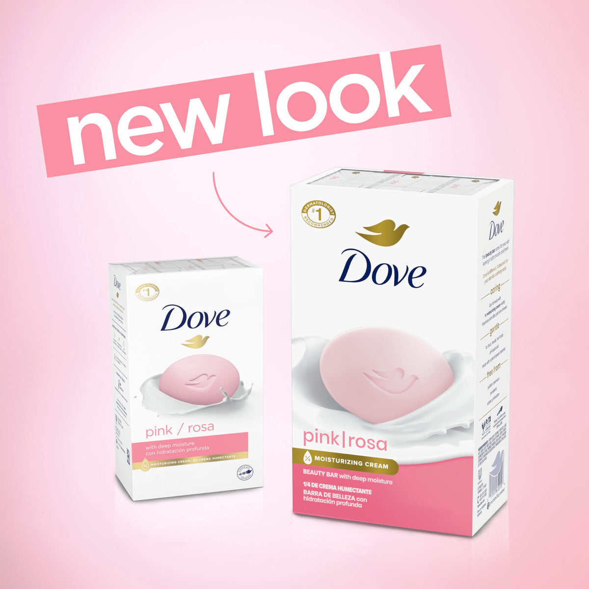 Dove Pink Rosa close-up of bar texture highlighting creamy moisturizing feel