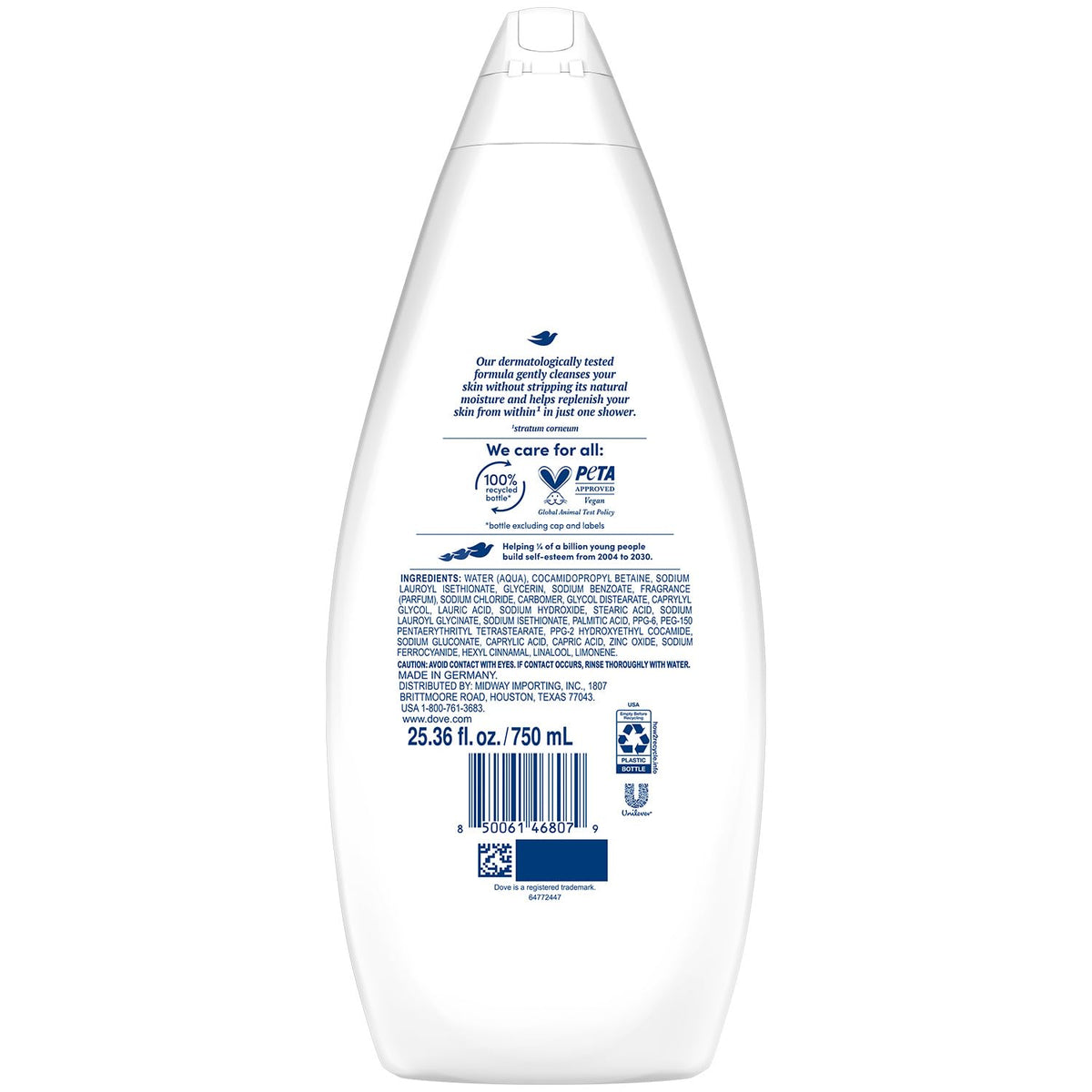 Dove pump closeup highlighting easy dispensing and hygienic use benefit