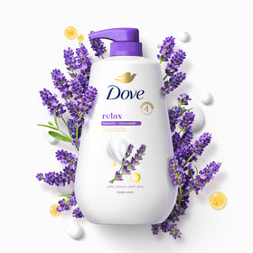 Pump dispensing Dove gel to demonstrate easy, mess-free application benefit