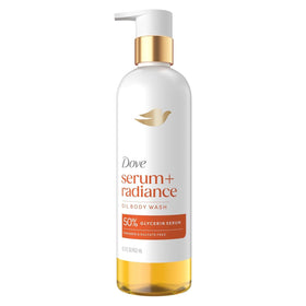 Dove radiance front bottle showing label and size for easy identification and trust
