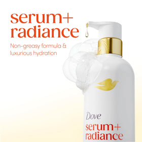 Dove radiance creamy lather texture demonstrating moisturizing foam for soft skin