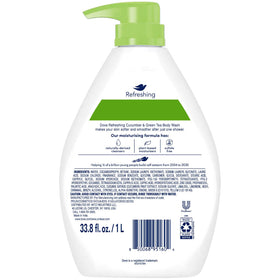 Dove pump and label close-up highlighting ingredients and gentle cleanser benefit