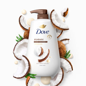 Hand pressing Dove pump, convenient dispensing for daily shower use