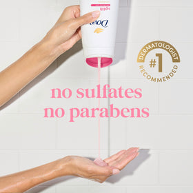 Dove gel texture close-up showing micro-moisture droplets for soft skin