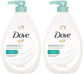 Dove front packaging showing two 34 fl oz pumps for gentle long-lasting supply