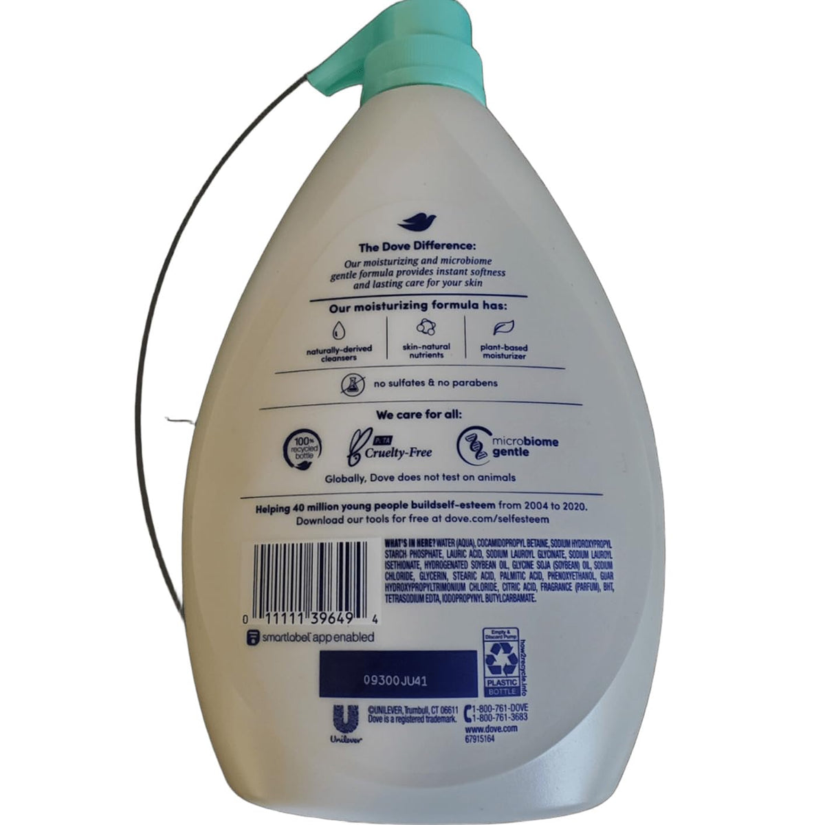 Dove closeup of pump and lather highlights micro-moisture texture for soft skin benefit