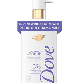 Dove front bottle showing label and calming oat milk scent benefit