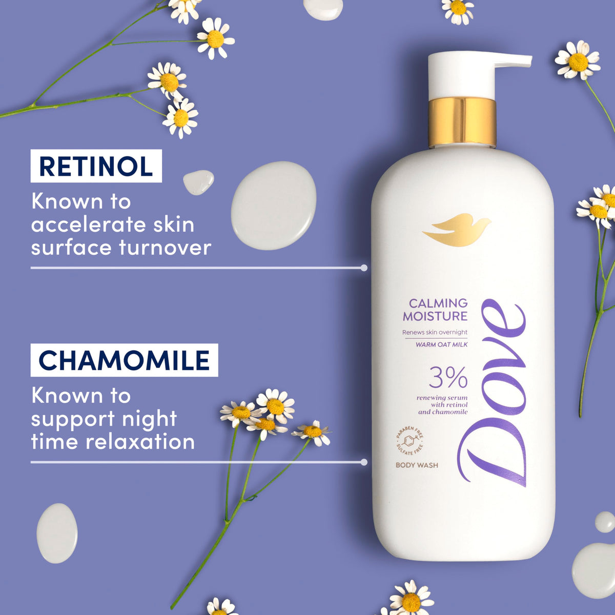 Dove pump dispensing velvety foam for gentle hydration benefit
