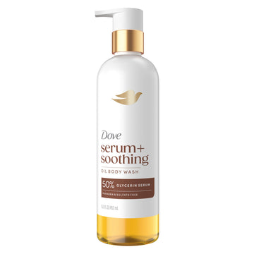 Dove bottle front view showing label and calming almond scent benefit