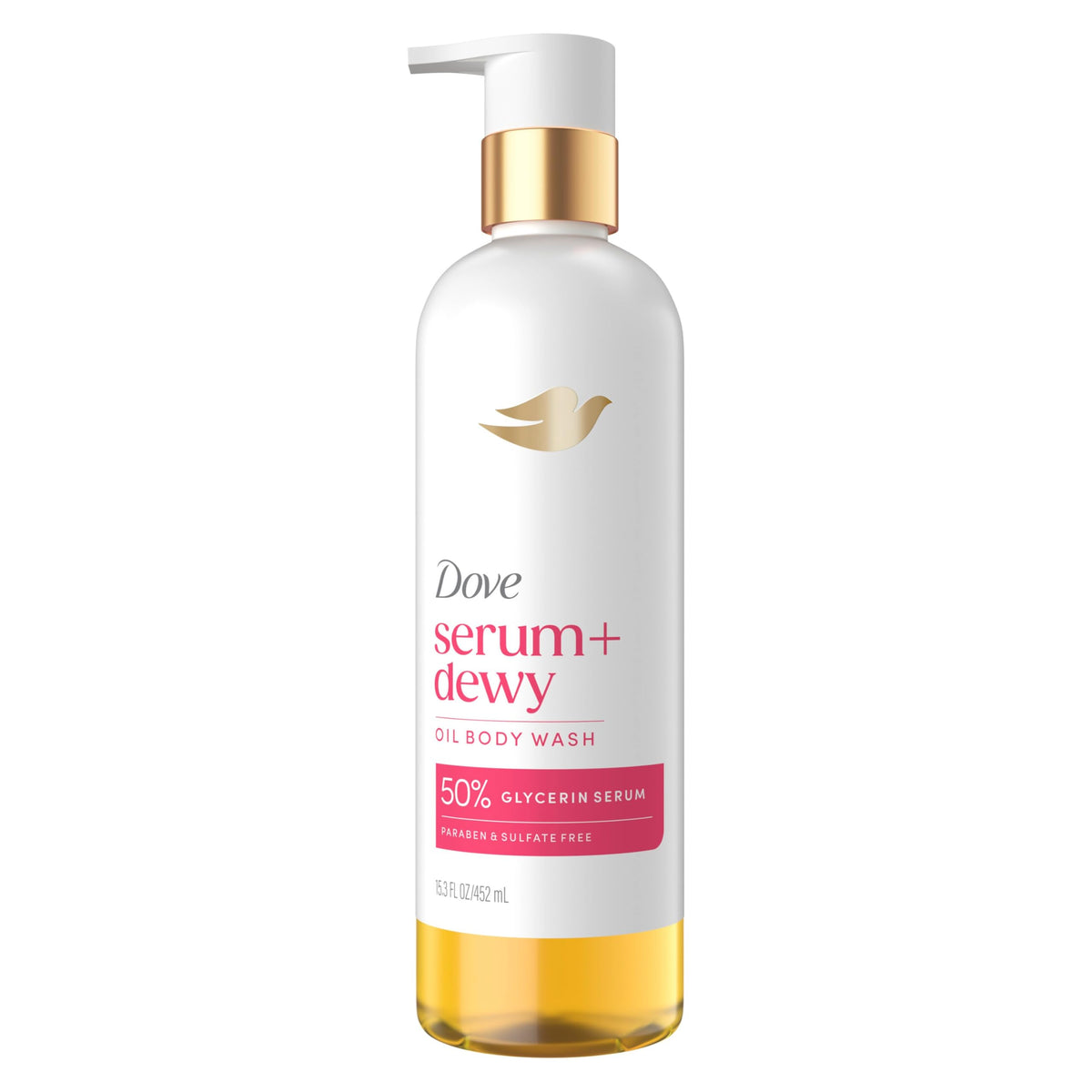 Dove Serum+ front bottle showing label and hydrating promise
