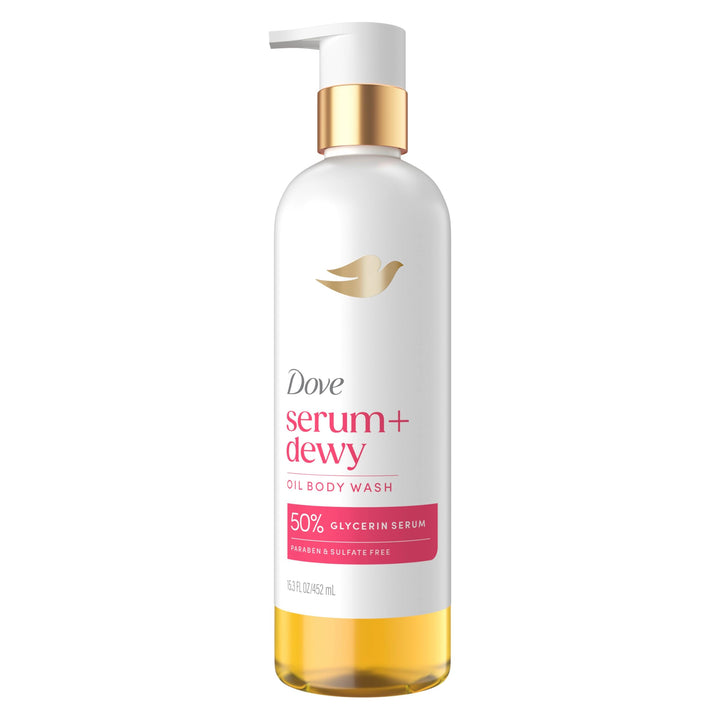 Dove Serum+ front bottle showing label and hydrating promise