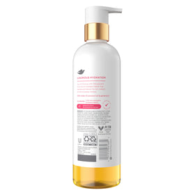 Dove Serum+ pump dispensing oil-to-cream body wash for easy use