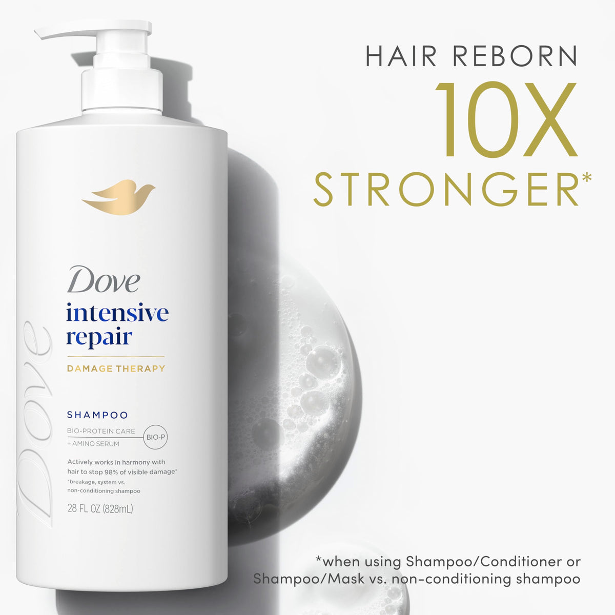Dove shampoo bottle on bathroom shelf showing everyday routine compatibility