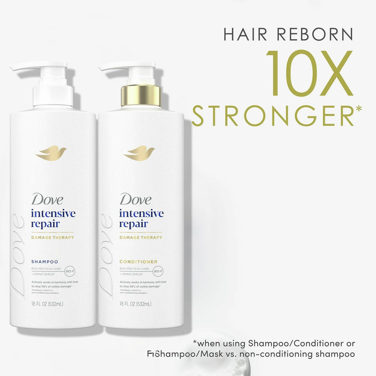 Dove shampoo lather texture displaying gentle cleanse and softness benefit