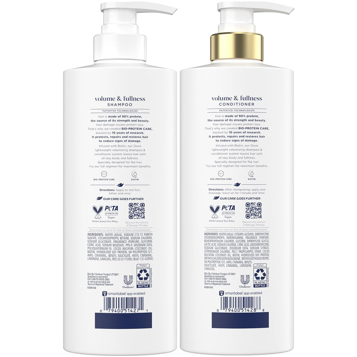 Dove shampoo pump close-up with lather demonstrating gentle cleansing