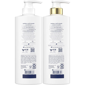 Dove shampoo pump closeup highlighting easy-dispense and controlled usage benefit
