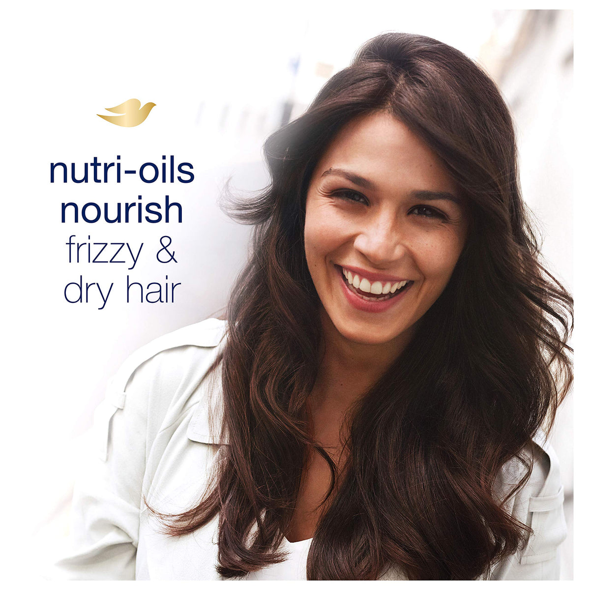 Dove shampoo texture close-up highlighting lightweight oil-rich formula