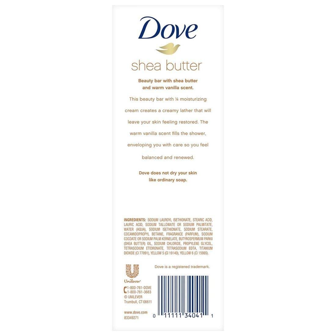 Dove close-up of bar texture highlighting shea butter creaminess for softer skin