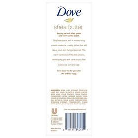 Dove close-up of bar texture highlighting shea butter creaminess for softer skin