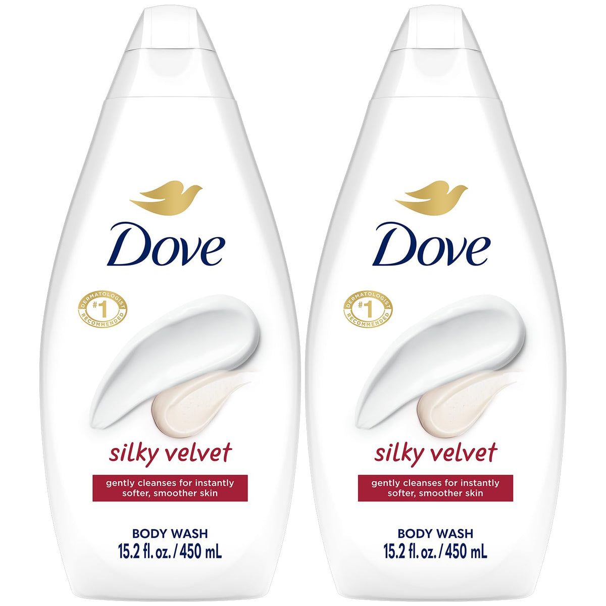 Dove bottle front packaging showing product and moisturizing benefit