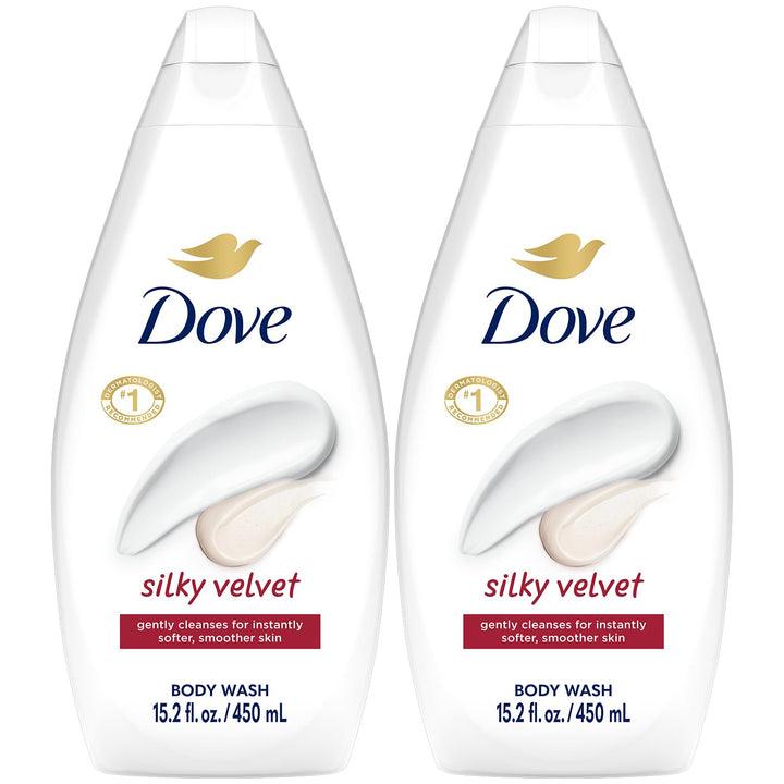 Dove bottle front packaging showing product and moisturizing benefit