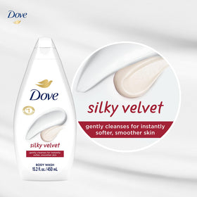 Dove bottle held in hand to show size and travel-friendly convenience