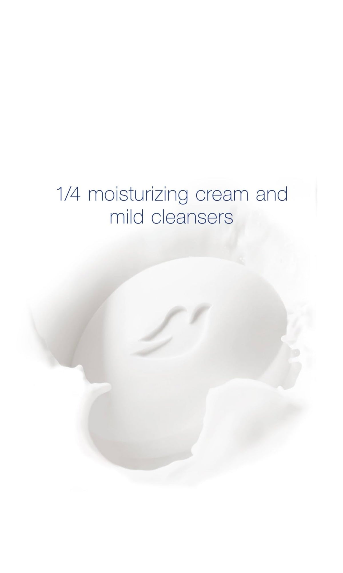 Dove single bar close-up highlighting smooth texture and gentle care