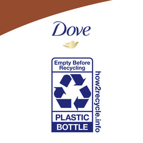 Dove bottle held in hand for scale showing convenient 12 oz size